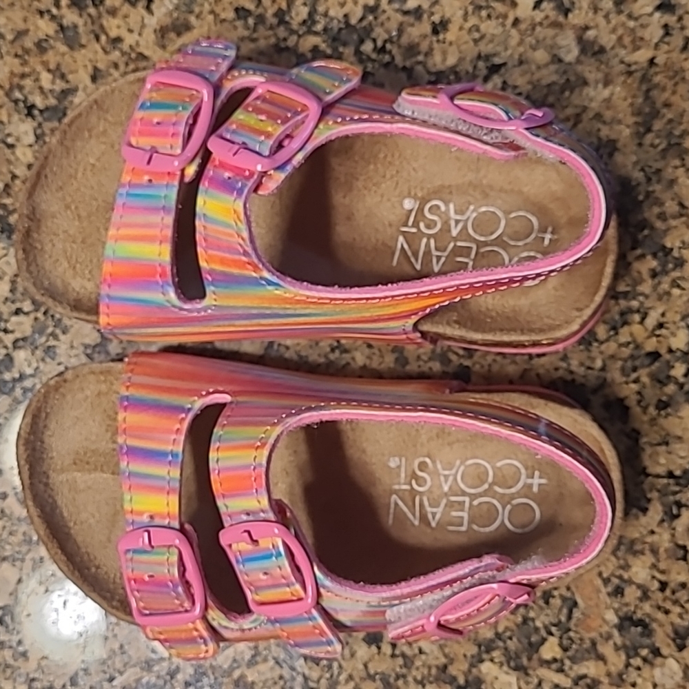 Pink stripped sandals